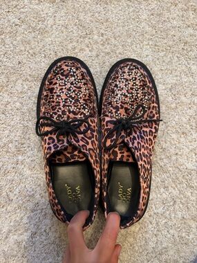 Urban Outfitters Pink and Black Leopard Studded Loafers